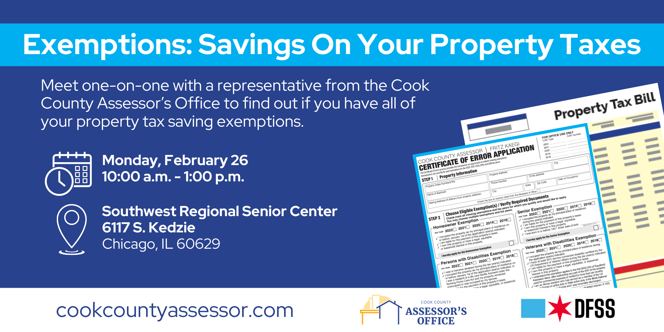 Savings on Your Property Taxes | Southwest Regional Senior Center 