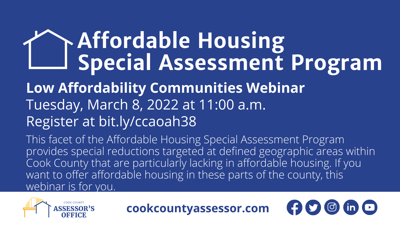 Affordable Housing Special Assessment Program Low Affordability Communities Webinar