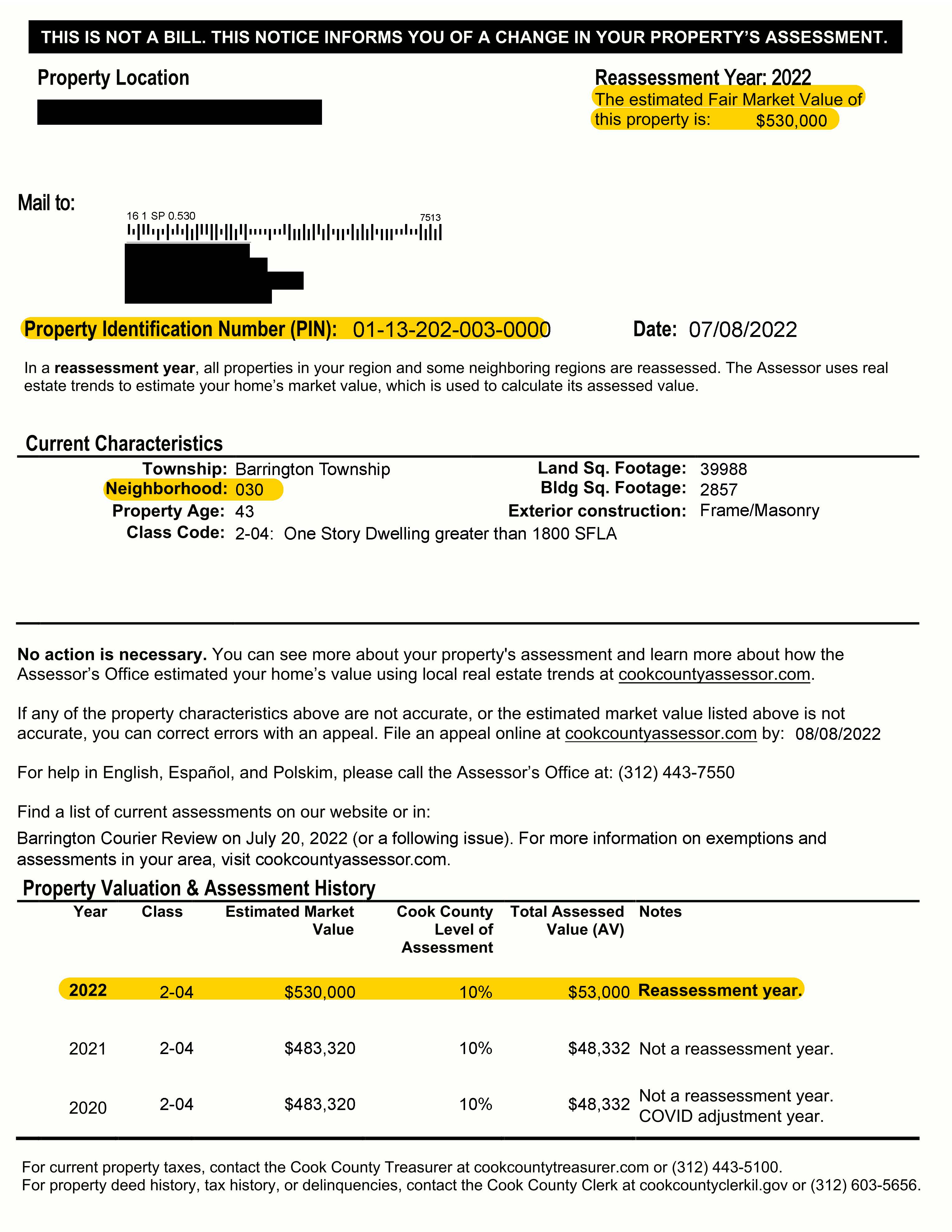 Reassessment Notice