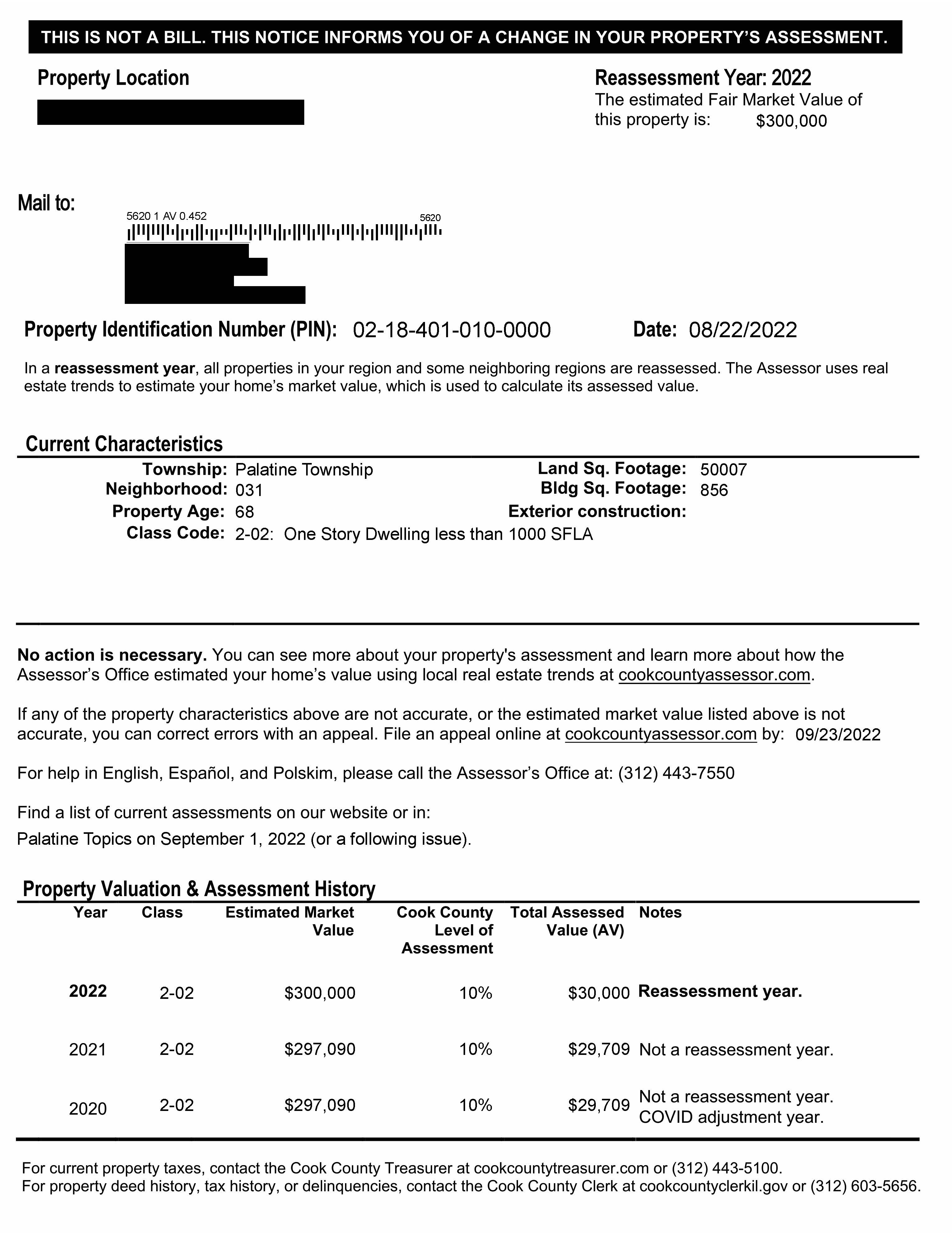 Sample Reassessment Notice