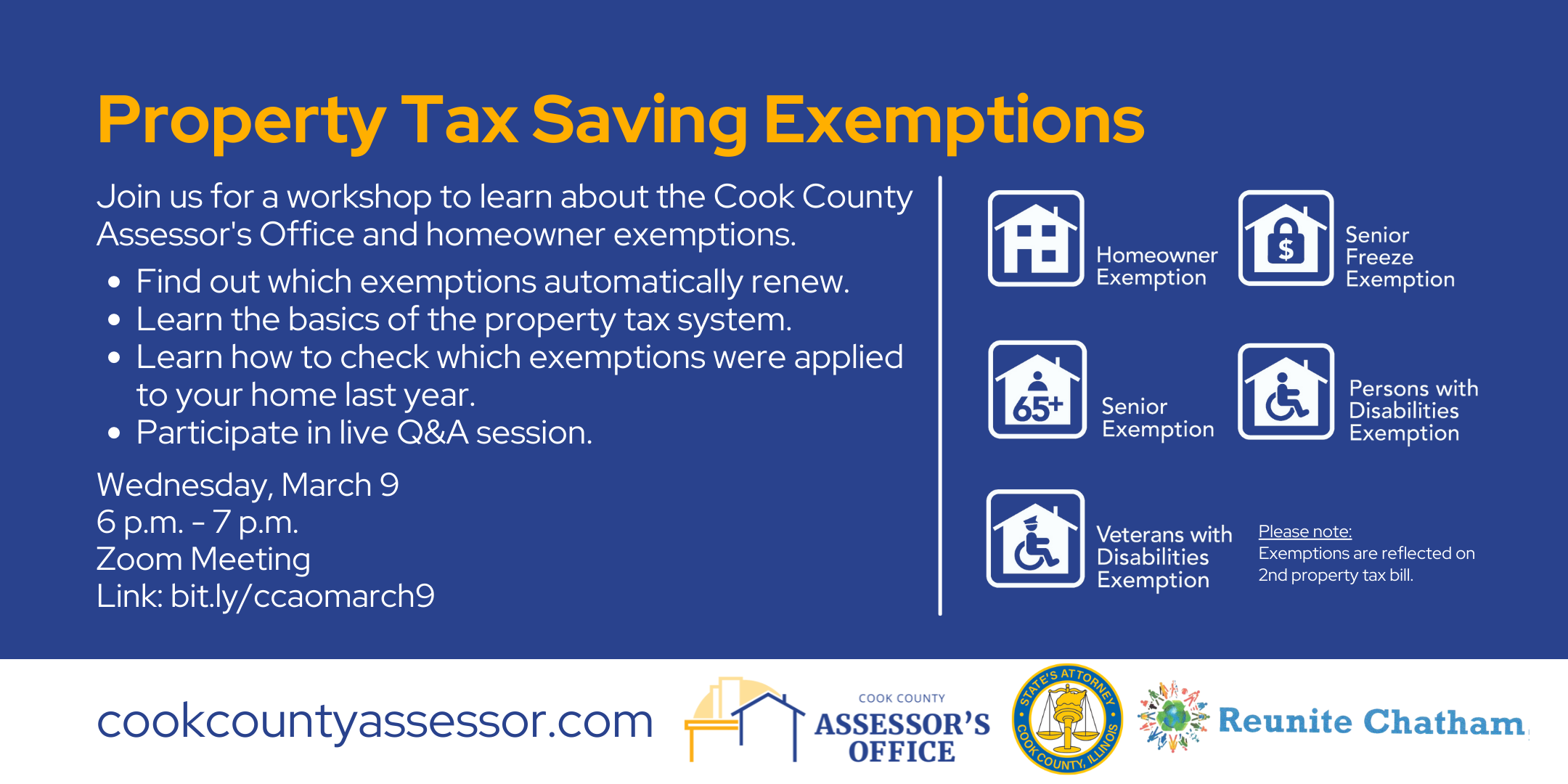 Property Tax Exemption Workshop | Cook County Assessor&rsquo;s Office