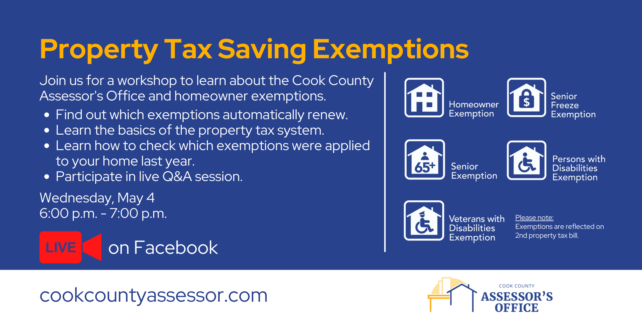Spanish Property Tax Exemption Assistance for April 19 at Commissioner Frank Aguilar's Office