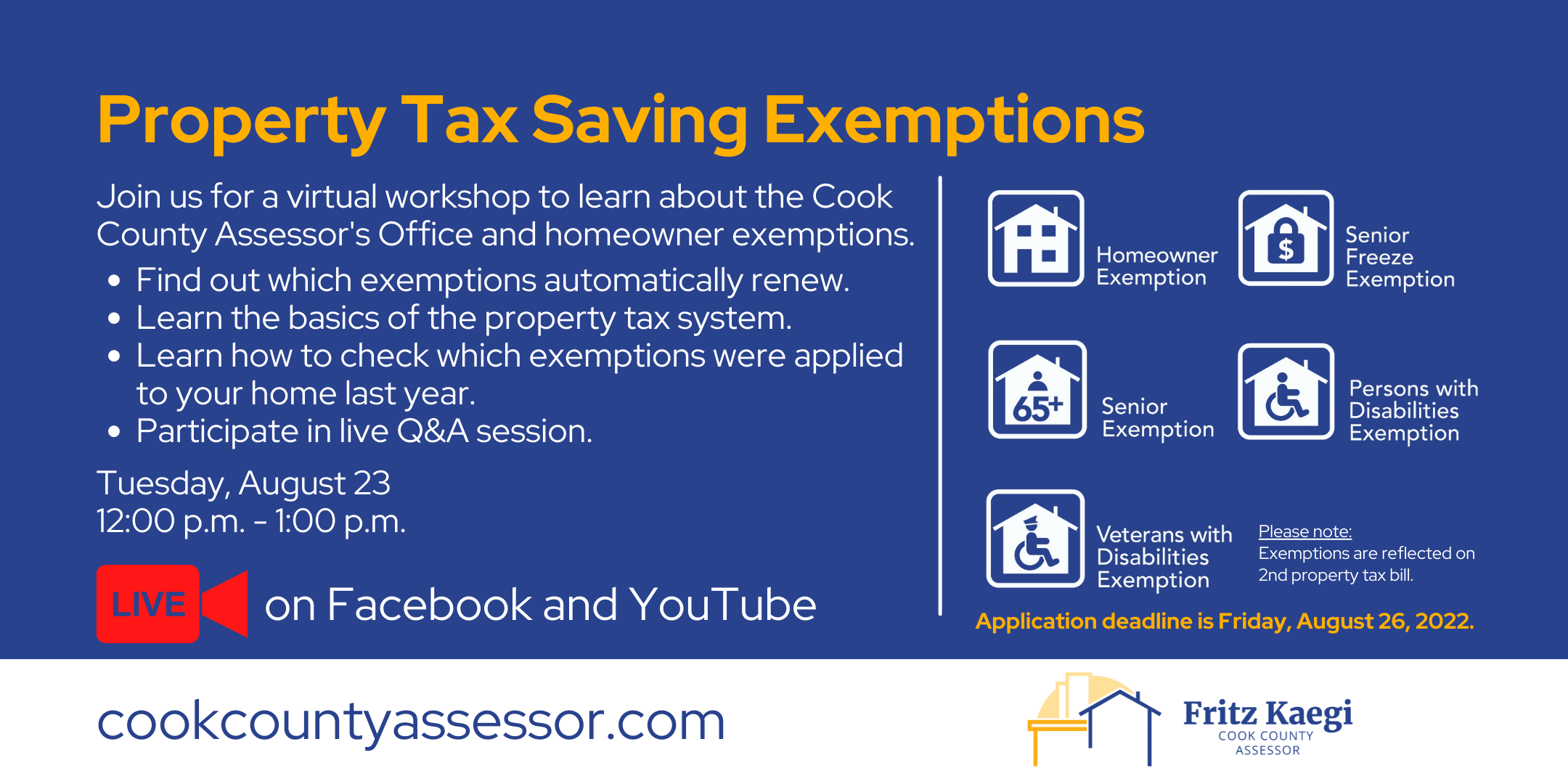 Property Tax Exemption Workshop Tuesday August 23