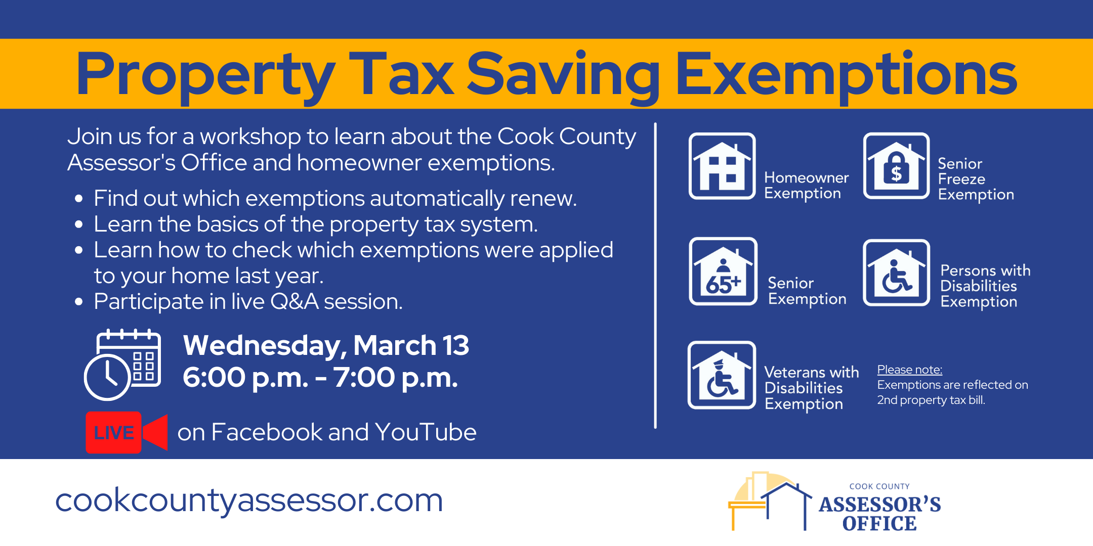 Property Tax Saving Exemptions | Cook County Assessor&rsquo;s Office 