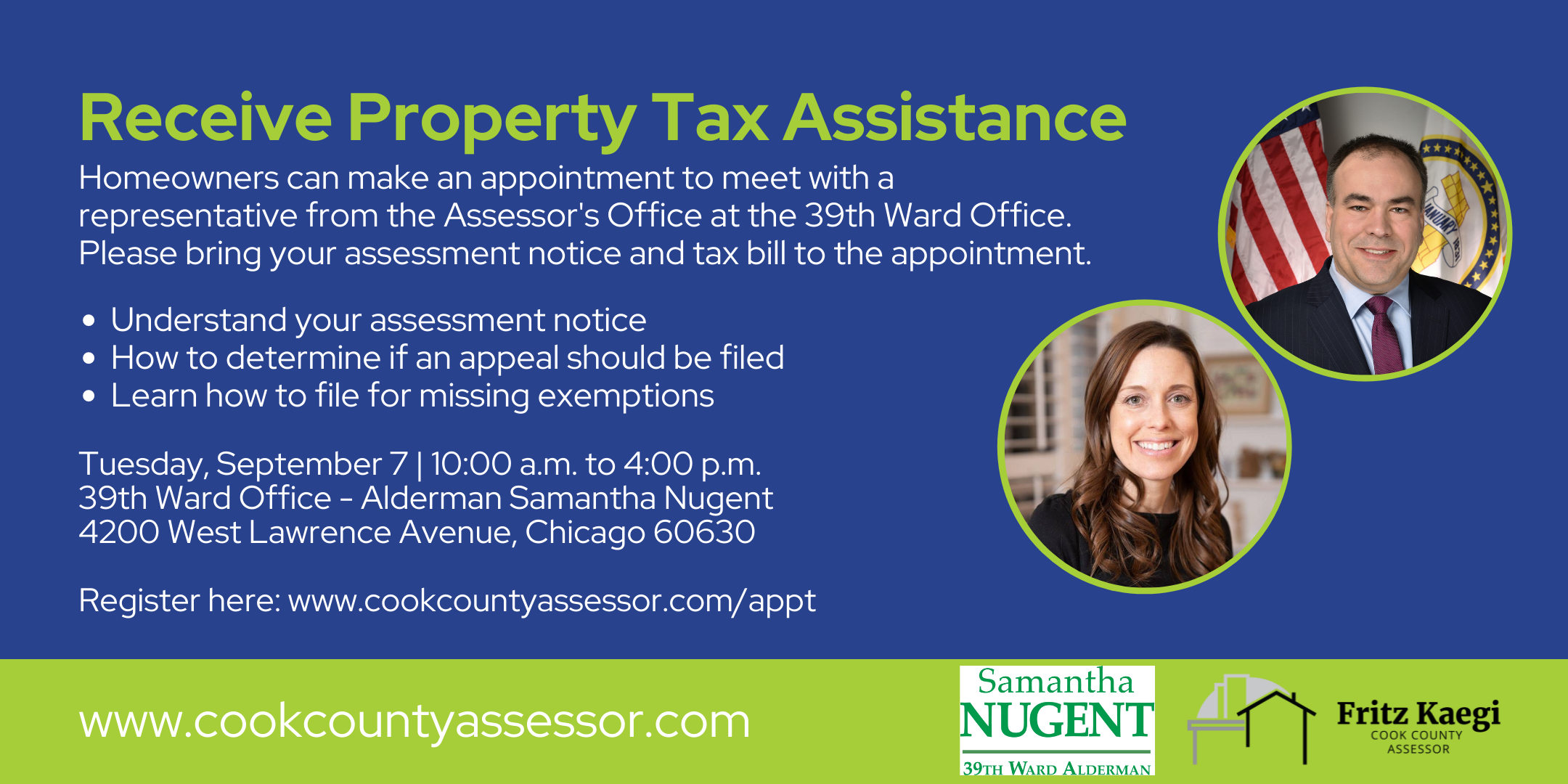 Receive Property Tax Assistance- 39th Ward Alderman Samantha Nugent ...