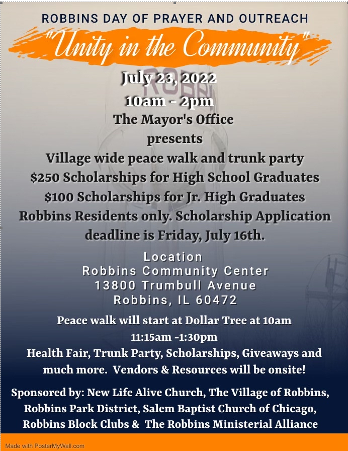 Village of Robbins Unity in the Community Day July 23 2022