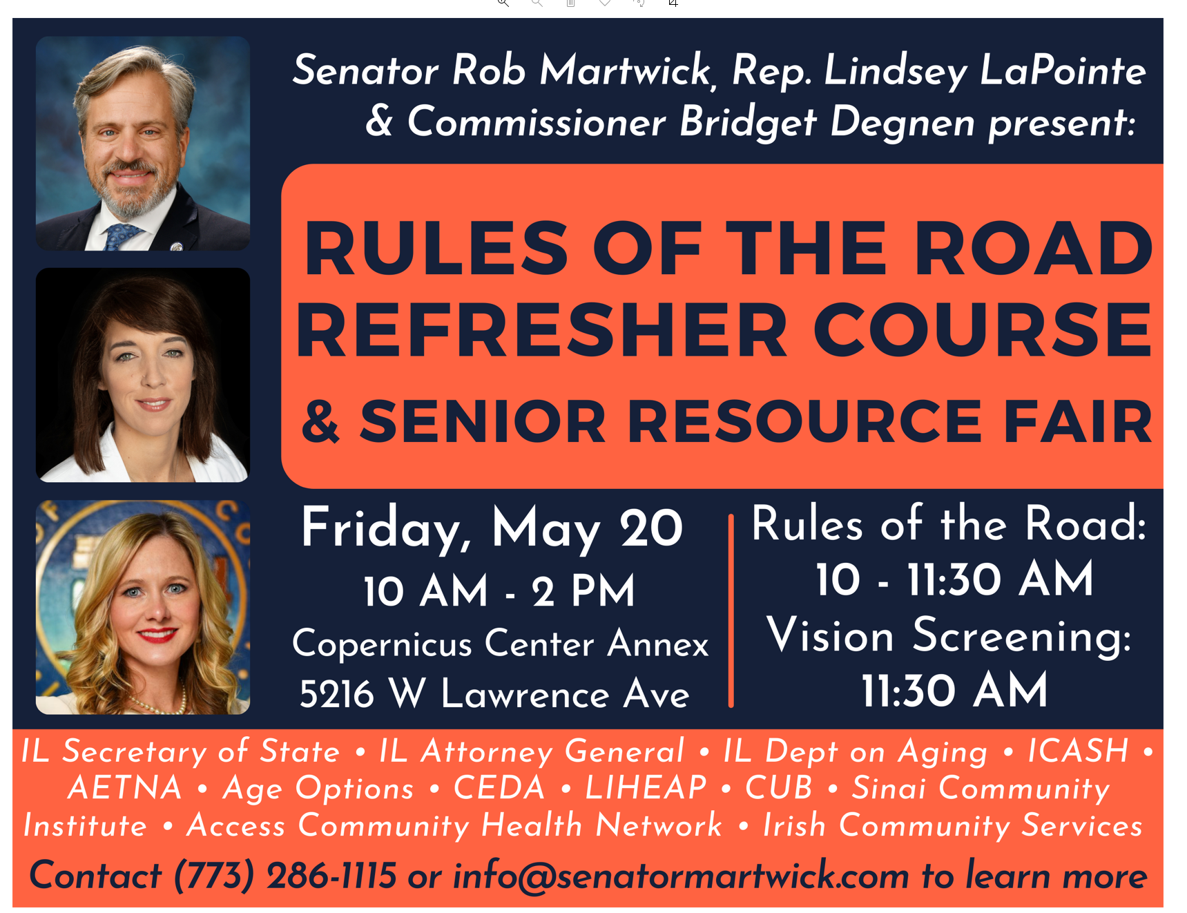 Rules of the Road Refresher and Senior Resource Fair May 20th event